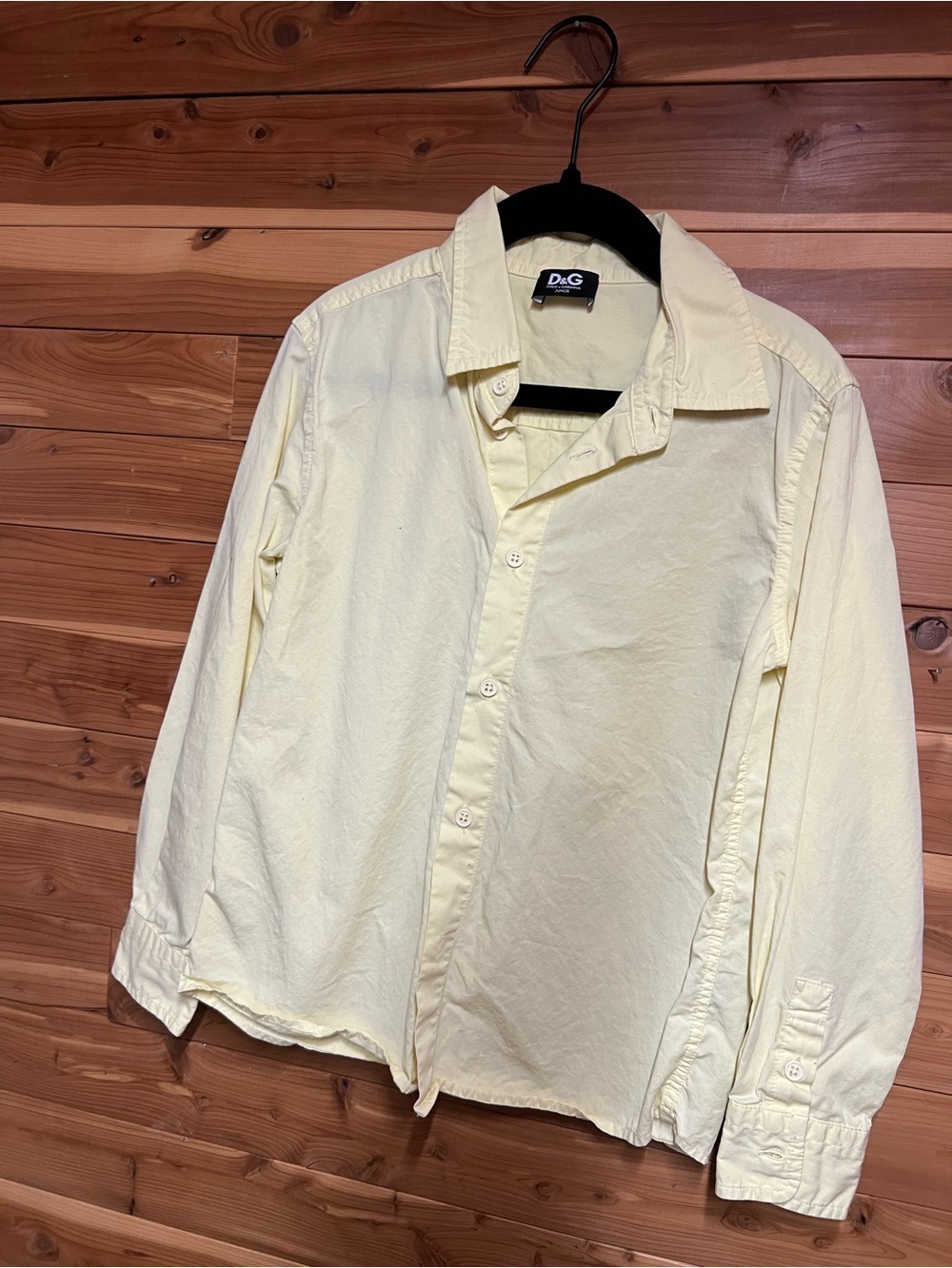D&G Junior Pale Yellow Collared Button-Down Shirt